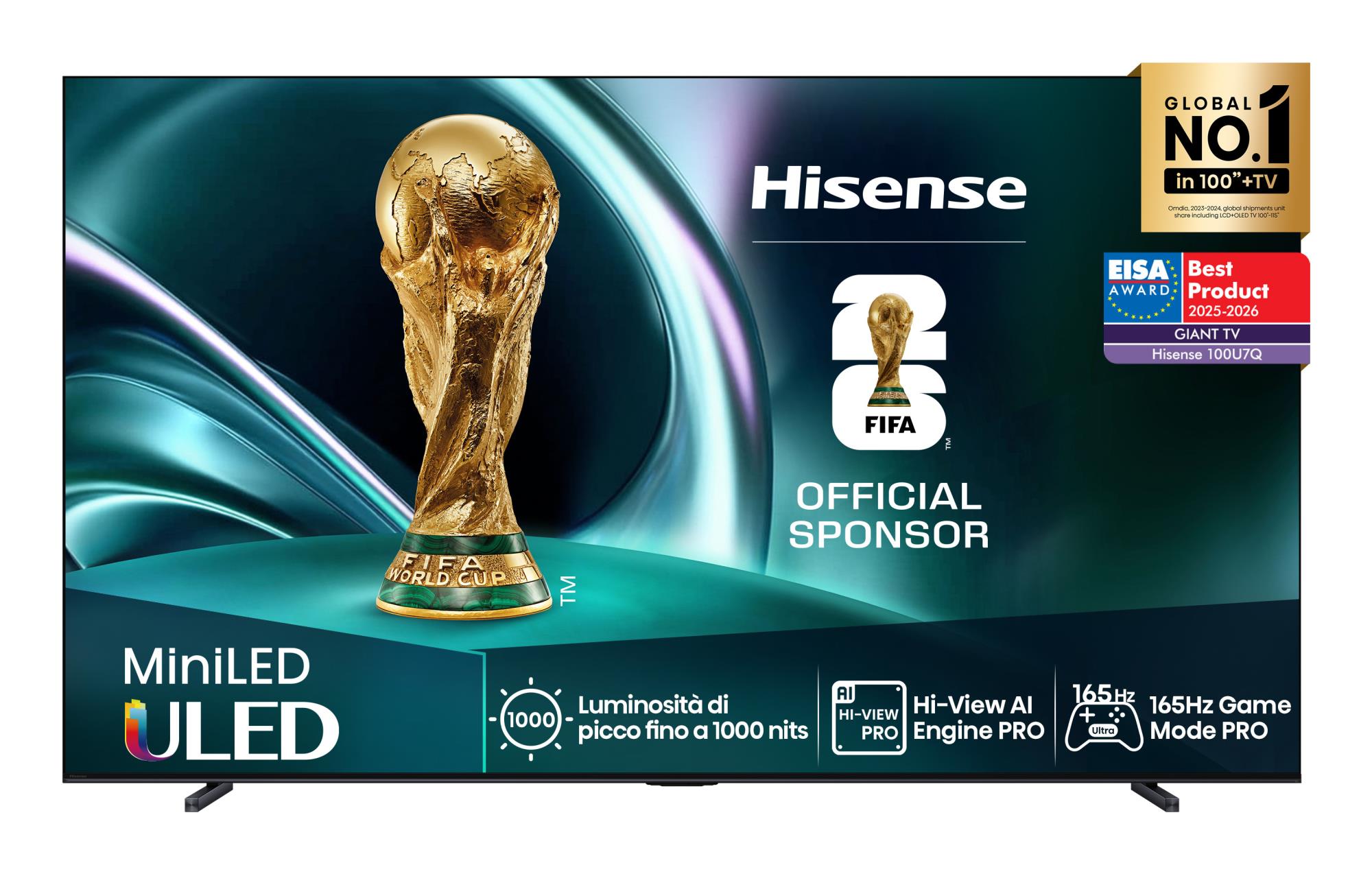 TV Set HISENSE 100    4K Ultra HD 3840 x 2160 pixels Flat 16 9 ULED 100U7Q