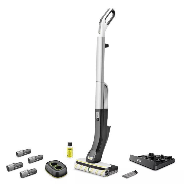 Vacuum Cleaner KARCHER Hard floor cleaner FC 4-4 Battery Set 4B Duo wet Stick vacuum Grey Bagless Battery 1 056-406 0
