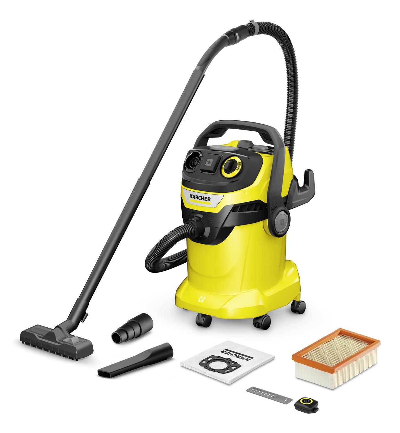 Vacuum Cleaner KARCHER Input power 1200 W Dust capacity 25 L Drum vacuum Cleaning type Dry wet Dust container Dust bag Colour Black Yellow 1 628-317 0