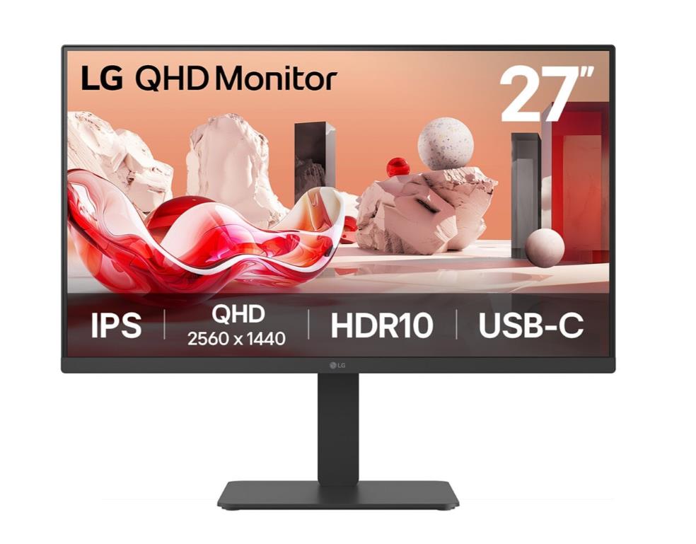 LCD Monitor LG 27BA65QB-B 27   Panel IPS 2560x1440 16 9 100Hz Matte 5 ms Speakers Swivel Pivot Height adjustable Tilt Colour Black 27BA65QB-B
