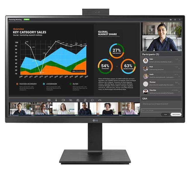 LCD Monitor LG 27   Panel IPS 2560x1440 16 9 5 ms Speakers Swivel Pivot Height adjustable Tilt Colour Black 27BQ75QC-B