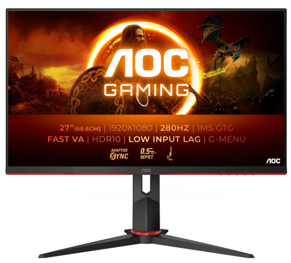 LCD Monitor AOC 27G2ZN3 27   Gaming Panel VA 1920x1080 16 9 280 Hz Matte 1 ms Speakers Tilt Colour Black 27G2ZN3 BK
