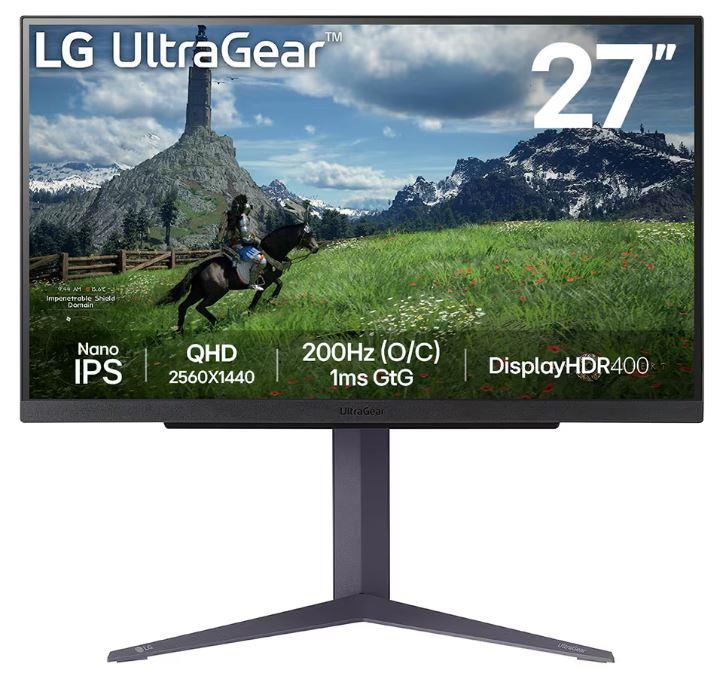 LCD Monitor LG 27   Panel IPS 2560x1440 16 9 180Hz 1 ms Pivot Height adjustable Tilt Colour Black 27GS85Q-B