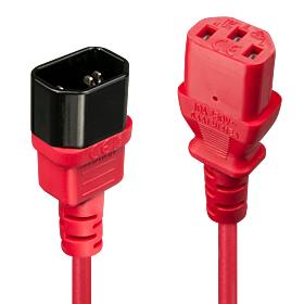 CABLE POWER IEC EXTENSION 1M RED 30477 LINDY