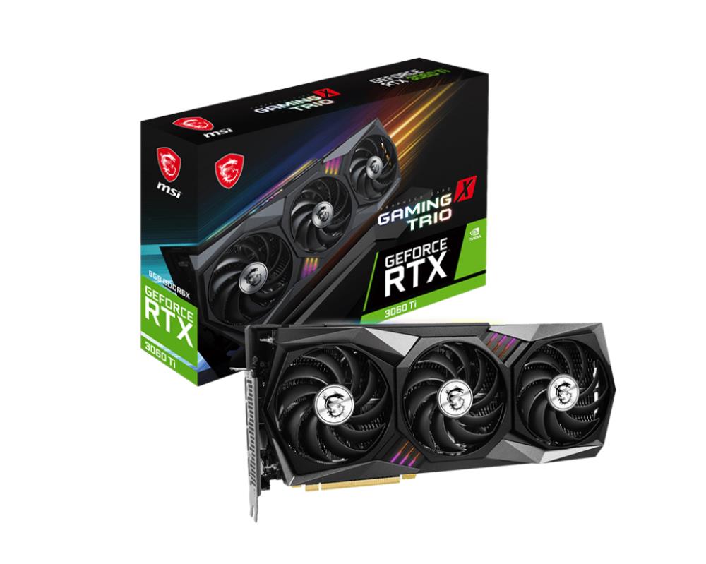 Graphics Card MSI NVIDIA GeForce RTX 3060 Ti 8 GB GDDR6X 256 bit PCIE 4.0 16x Dual Slot Fansink 1xHDMI 3xDisplayPort 3060TIGAMIXTRIO8GD6X