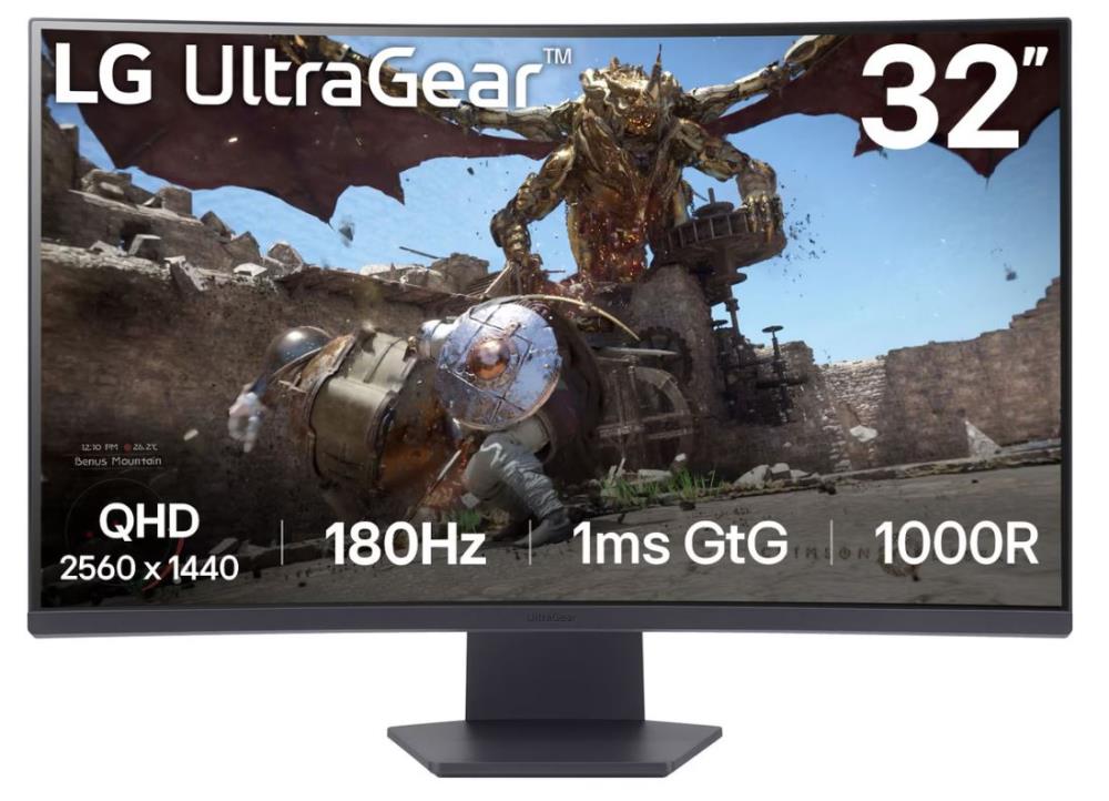 LCD Monitor LG 32GS60QC-B 32   Gaming Curved Panel VA 2560x1440 16 9 180 Hz Matte 1 ms Tilt 32GS60QC-B