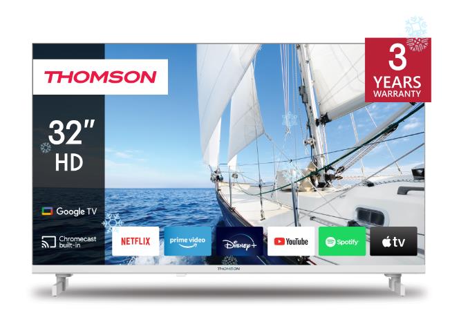 TV Set THOMSON 32   Smart HD 1366x768 Wireless LAN Bluetooth Google TV White 32HG2S14W