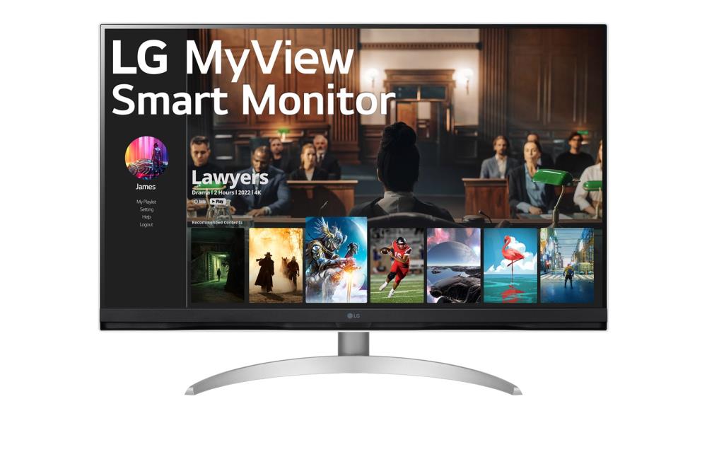 LCD Monitor LG 32SQ700S-W 31 5   Smart 4K Panel VA 3840x2160 16 9 5 ms Speakers Tilt Colour White 32SQ700S-W