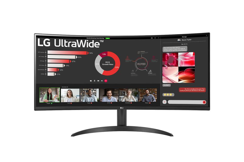 LCD Monitor LG 34WR50QC-B 34   Curved 21   9 Panel VA 3440x1440 21 9 100Hz Matte 5 ms Tilt Colour Black 34WR50QC-B