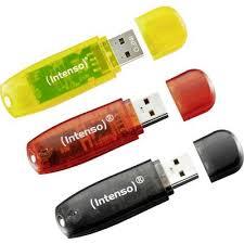 MEMORY DRIVE FLASH USB2 3X32GB RAINBOW 3502483 INTENSO