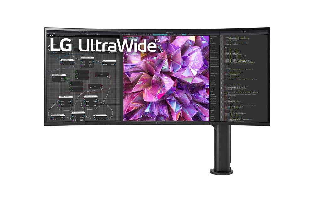 LCD Monitor LG 38WQ88C-W 38   Curved 21   9 Panel IPS 3840x1600 21 9 60Hz Matte 5 ms Speakers Swivel Height adjustable Tilt Colour Black   White 38WQ88C-W