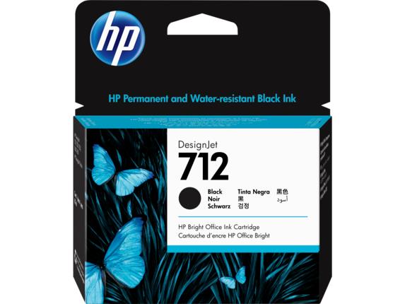 INK CARTRIDGE BLACK NO 712 80ML 3ED71A HP