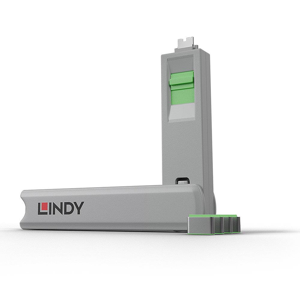 USB PORT TYPE-C BLOCKER 4PACK GREEN 40426 LINDY