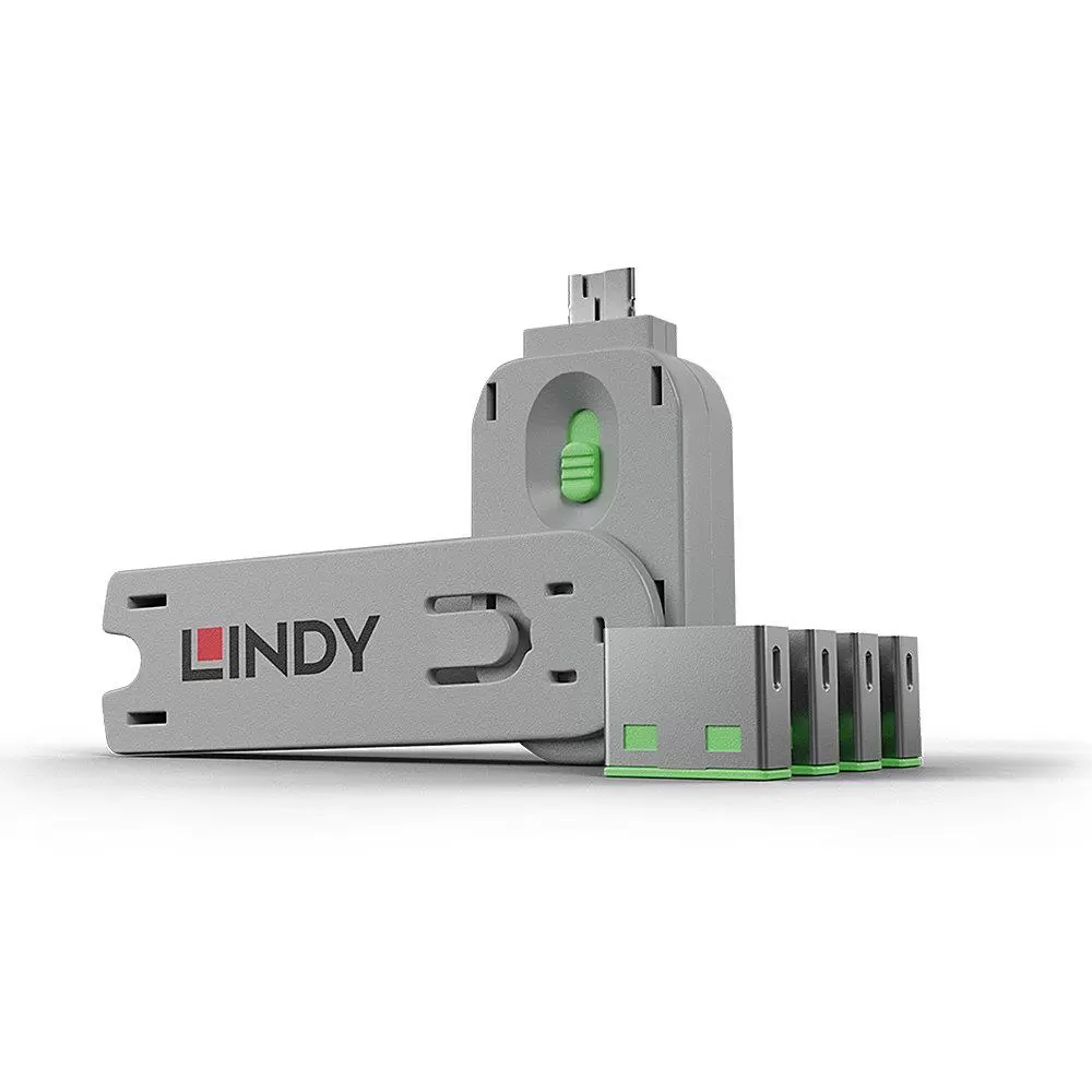 USB PORT BLOCKER 4PACK GREEN 40451 LINDY