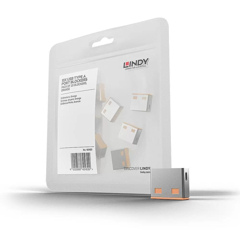 USB PORT BLOCKER 10PACK ORANGE 40463 LINDY