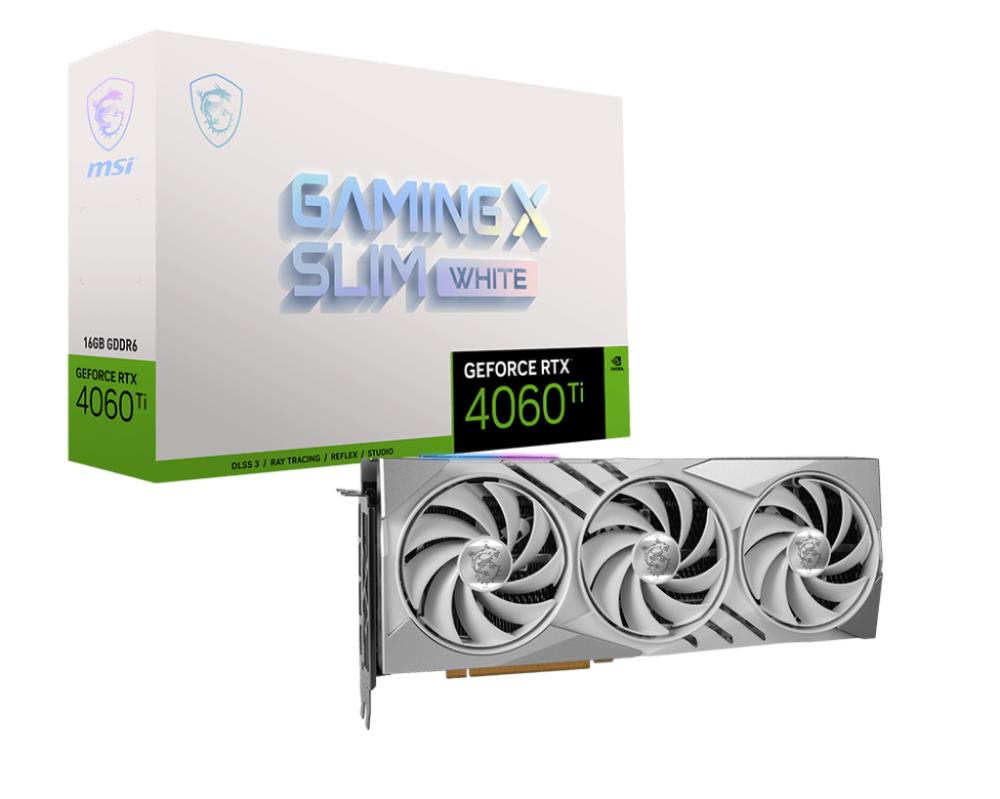 Graphics Card MSI NVIDIA GeForce RTX 4060 Ti 16 GB GDDR6 128 bit PCIE 4 0 8x 1xHDMI 3xDisplayPort 4060TIGAMXSLIMWH16G