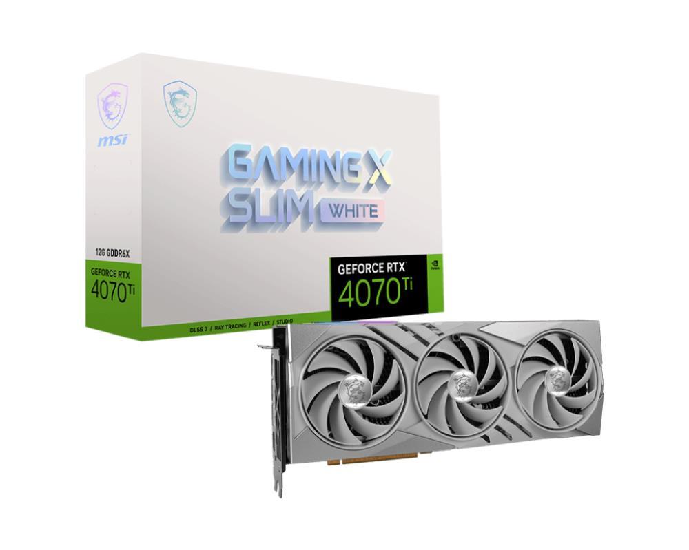 Graphics Card MSI NVIDIA GeForce RTX 4070 Ti 12 GB GDDR6X 192 bit PCIE 4.0 16x 1xHDMI 3xDisplayPort 4070TIGAMXSLIMWH12G