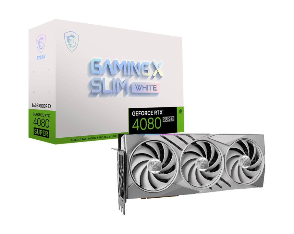 Graphics Card MSI NVIDIA GeForce RTX 4080 SUPER 16 GB GDDR6X 256 bit PCIE 4 0 16x 2xHDMI 2xDisplayPort 4080SUPGAMXSLIMWH16G