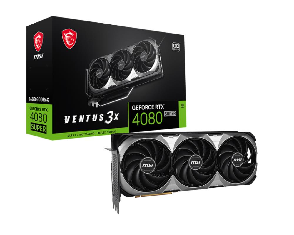 Graphics Card MSI NVIDIA GeForce RTX 4080 SUPER 16 GB GDDR6X 256 bit PCIE 4 0 16x 2xHDMI 2xDisplayPort 4080SUPVENTUS16G3XOC