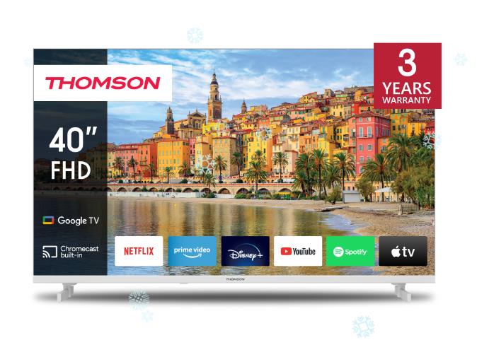 TV Set THOMSON 40   Smart FHD 1920x1080 Wireless LAN Bluetooth Google TV White 40FG2S14W