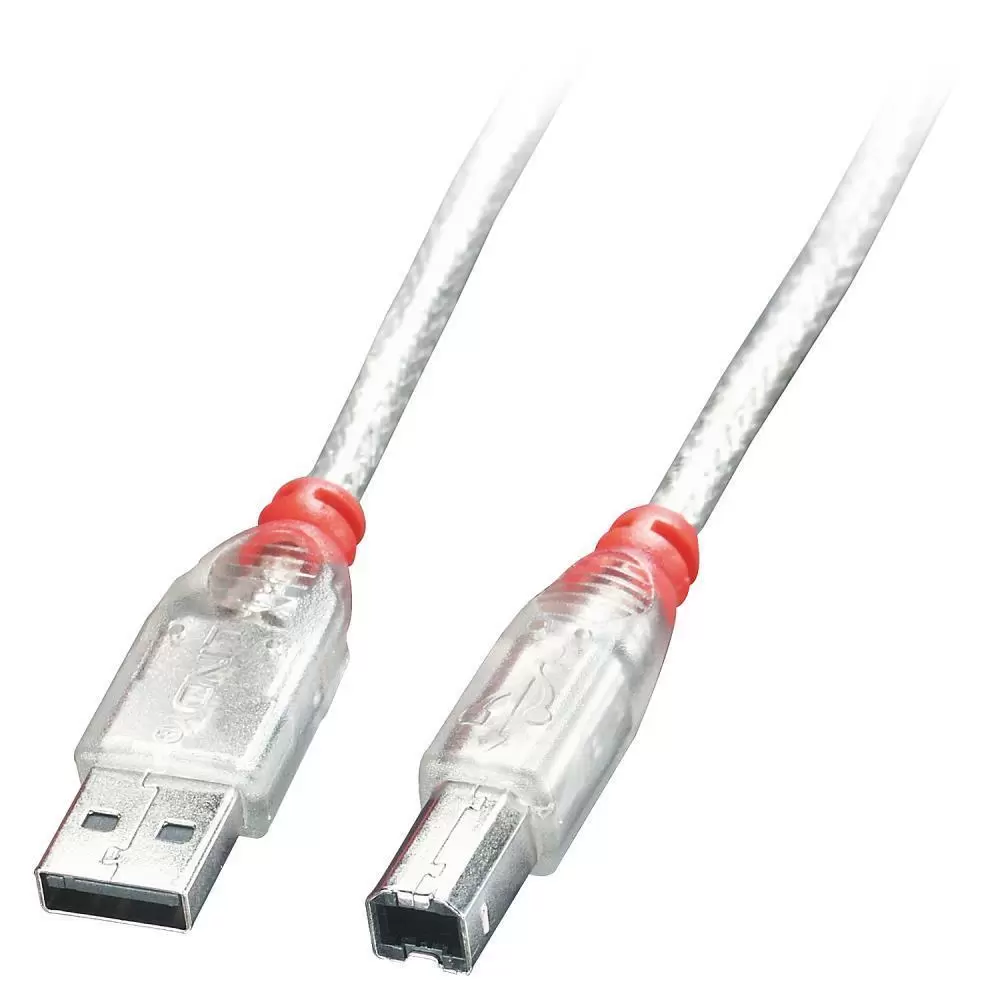 CABLE USB2 A-B 3M TRANSPARENT 41754 LINDY