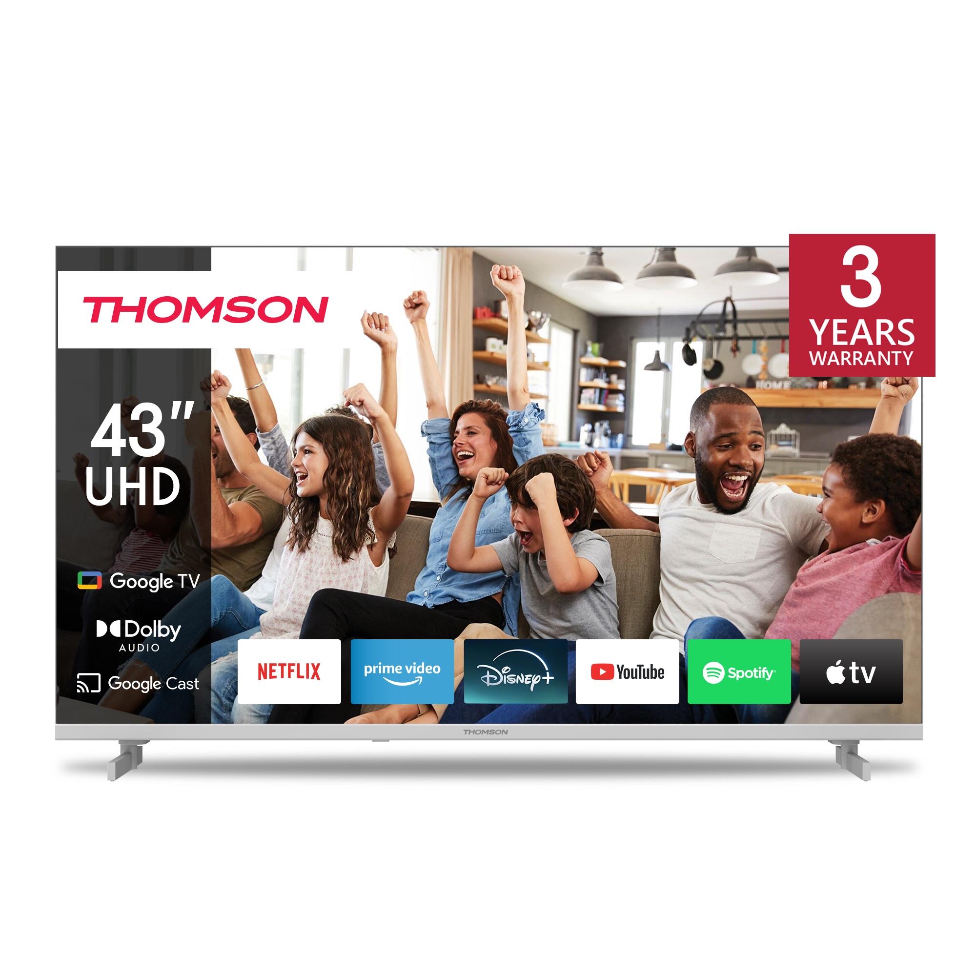 TV Set THOMSON 43   4K Smart QLED 3840x2160 Google TV White 43UG4S14W
