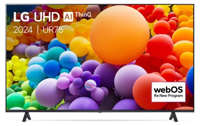 TV Set LG 43   4K 3840x2160 Wireless LAN Bluetooth webOS Black 43UR75003LK