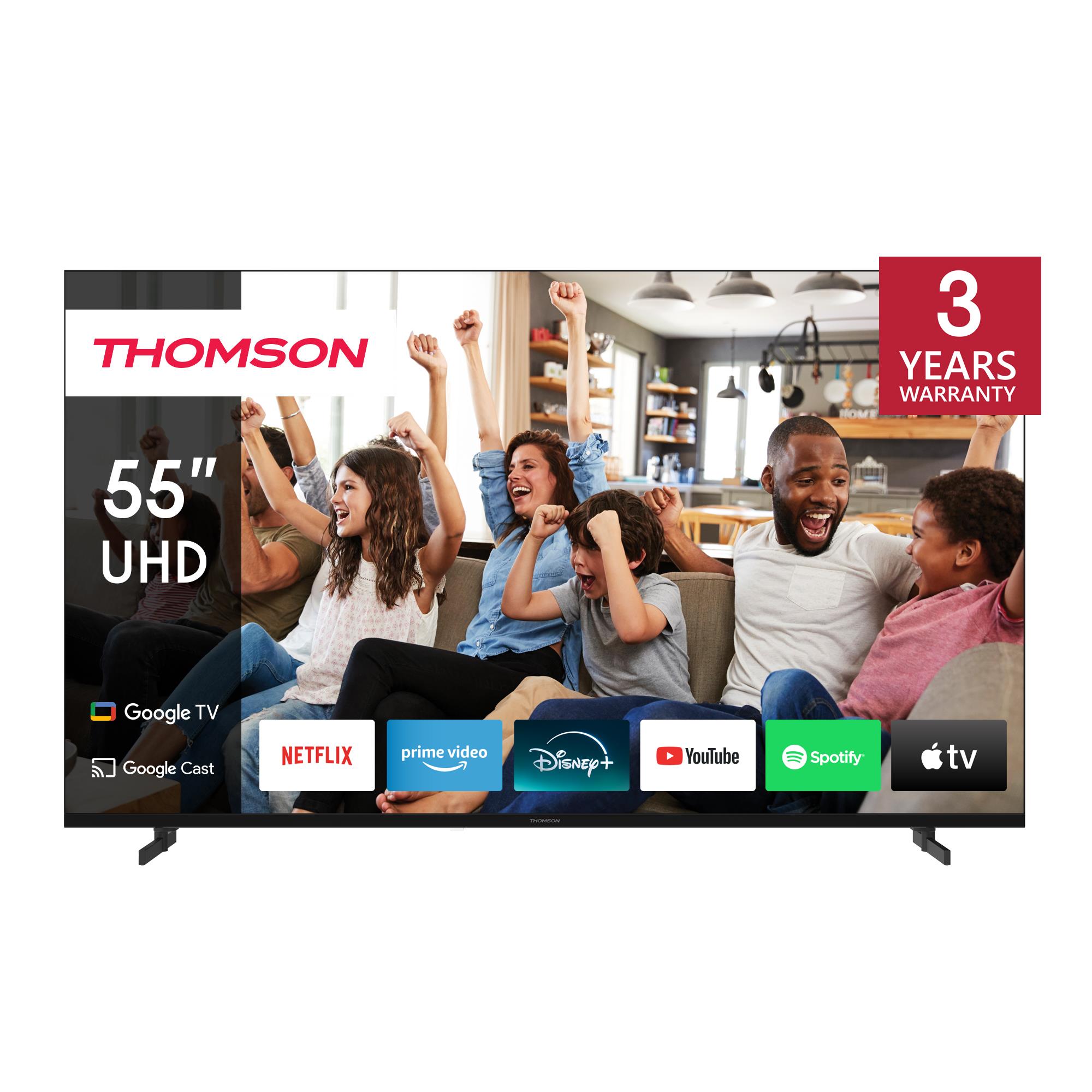 TV Set THOMSON 55   4K Smart QLED 3840x2160 Google TV Black 55UG4S14