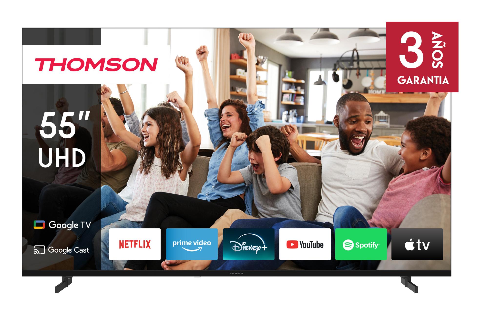TV Set THOMSON 55   4K Smart QLED 3840x2160 Google TV White 55UG4S14W
