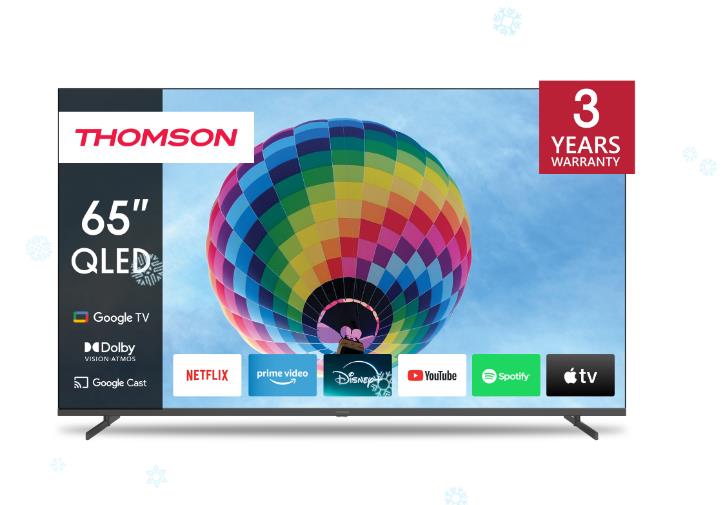 TV Set THOMSON 65   4K Smart QLED 3840x2160 Wireless LAN Bluetooth Google TV Dark Grey 65QG4S14