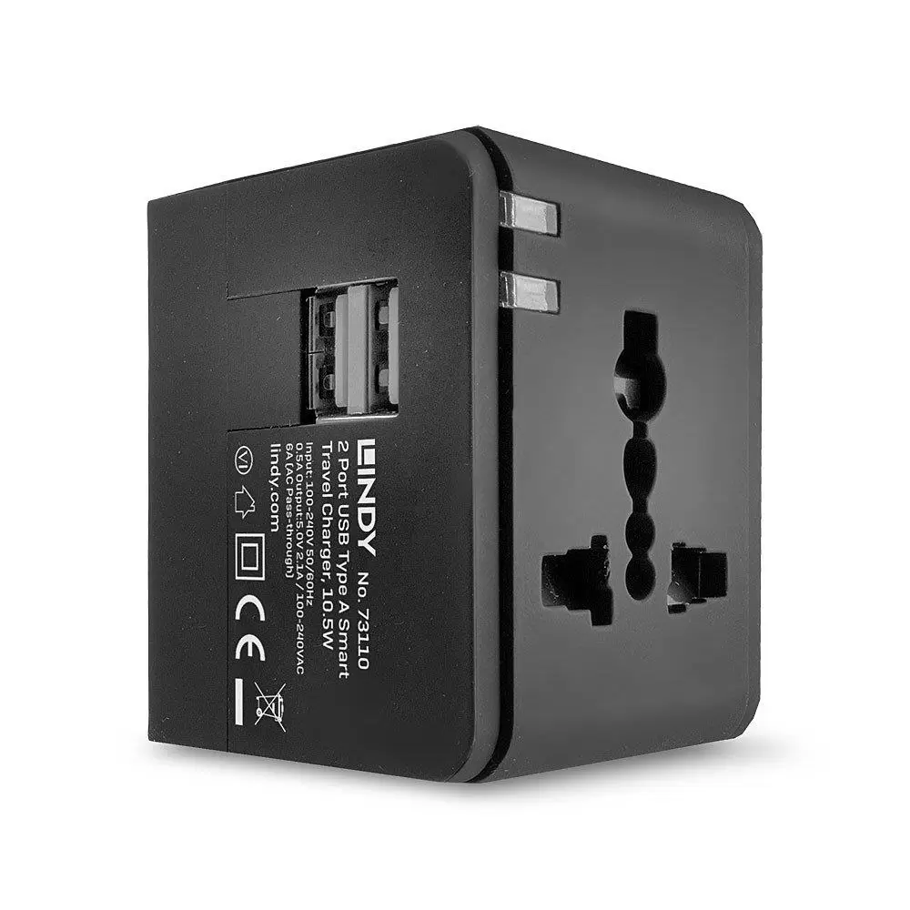 CHARGER USB TRAVEL 2PORT 73110 LINDY