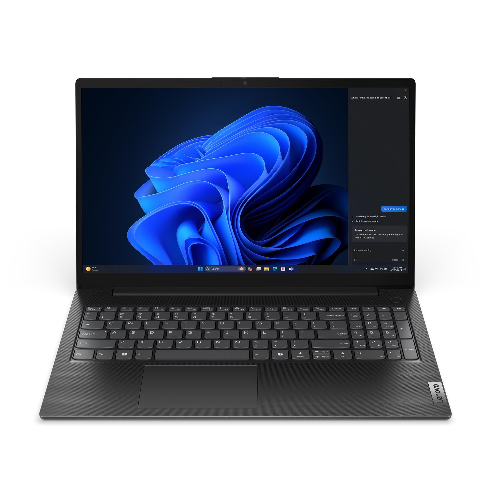 Notebook LENOVO V Series CPU Intel   CoreT i5 i5-13420H 15 6    1920 x 1080 pixels RAM 16 GB DDR5-SDRAM SSD 512 GB Discrete graphics Not available On-board graphics Yes Numeric keypad Yes Keyboard language English Colour Black Weight 1 61 kg 5200 MHz 83GW008ERI
