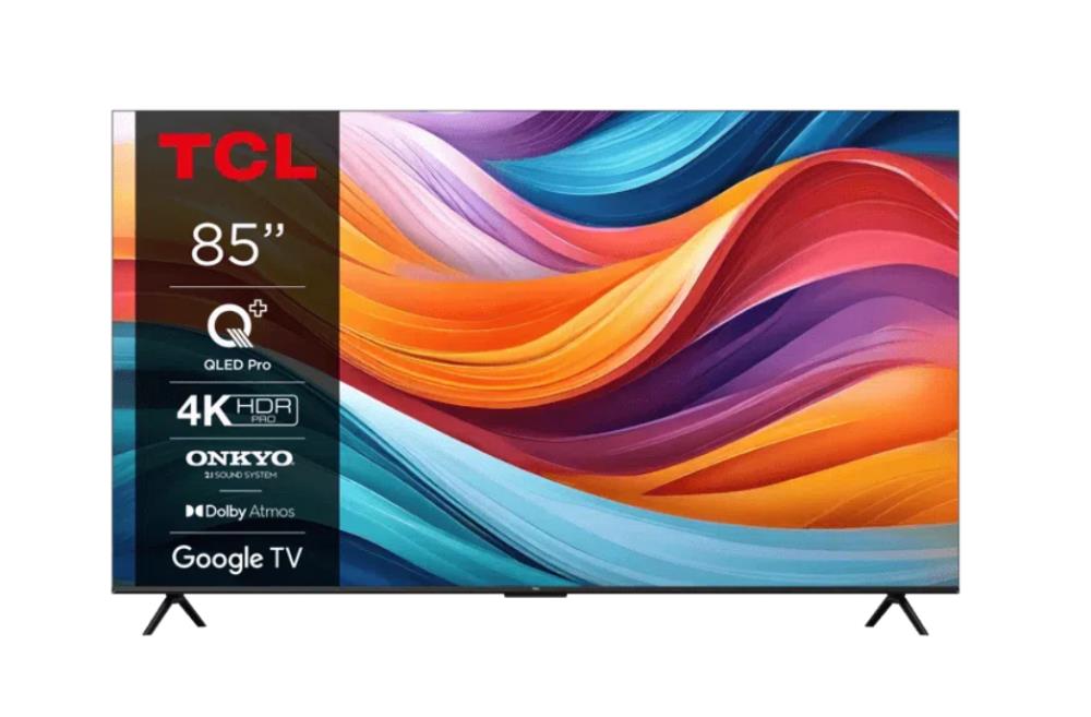 TV Set TCL 85   4K Smart QLED 3840x2160 Wireless LAN Bluetooth Google TV Grey 85T7B