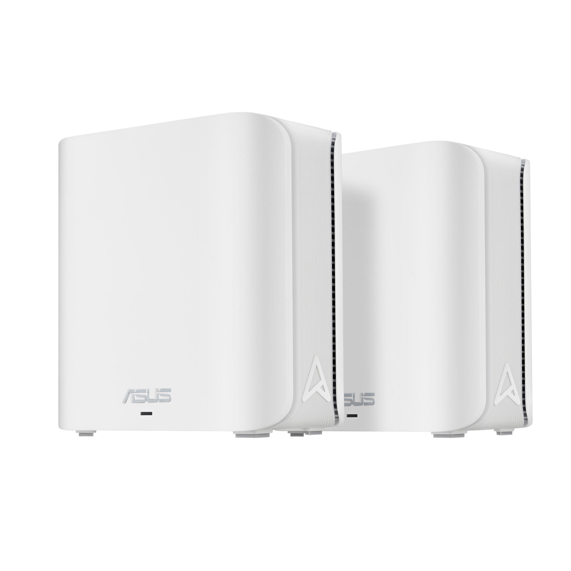 Wireless Router ASUS ZenWiFi BD4  2-pack EU UK  Product type Mesh system Qtty 2 pc s  Wi-Fi band Dual-band  2 4 GHz   5 GHz  Wi-Fi 7  802 11be  Ethernet WAN Yes 2xEthernet LAN  RJ-45  ports WLAN speed 2882 Mbit s Internal memory 512 MB Flash memory 128 MB White 90IG0960-MO3C20