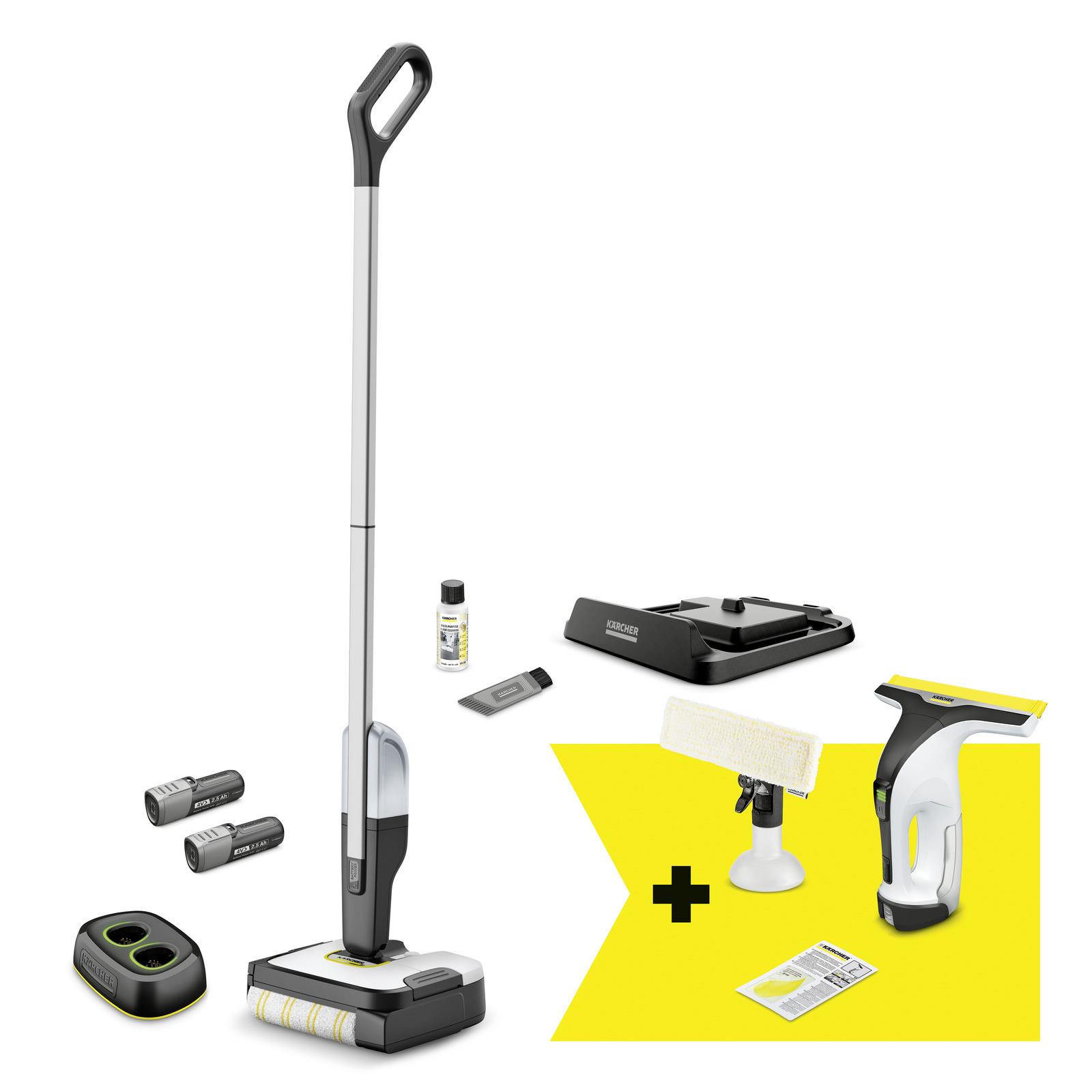 Vacuum Cleaner KARCHER FC 2-4   WV 4-4 Set Dry wet Electric mop Black Silver Bagless Battery  2 2 kg 9 791-983 0
