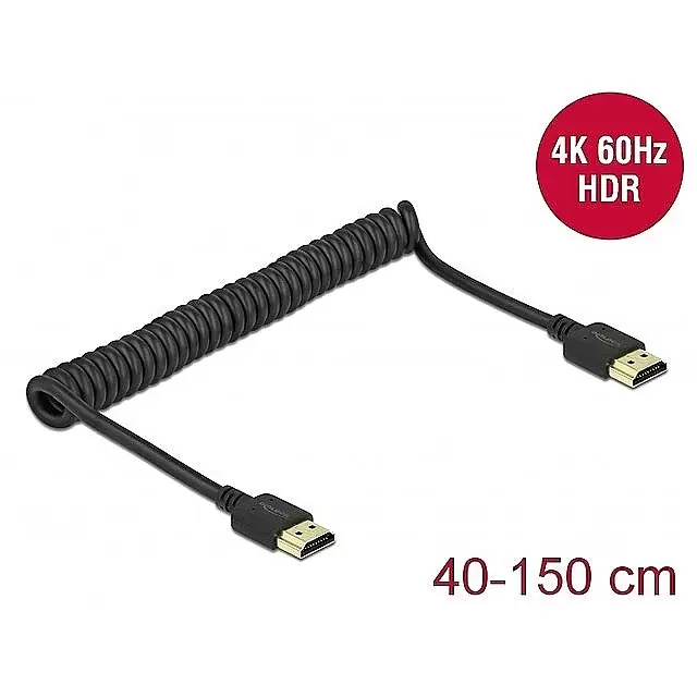 DELOCK HDMI Coiled Cable 4K 60Hz