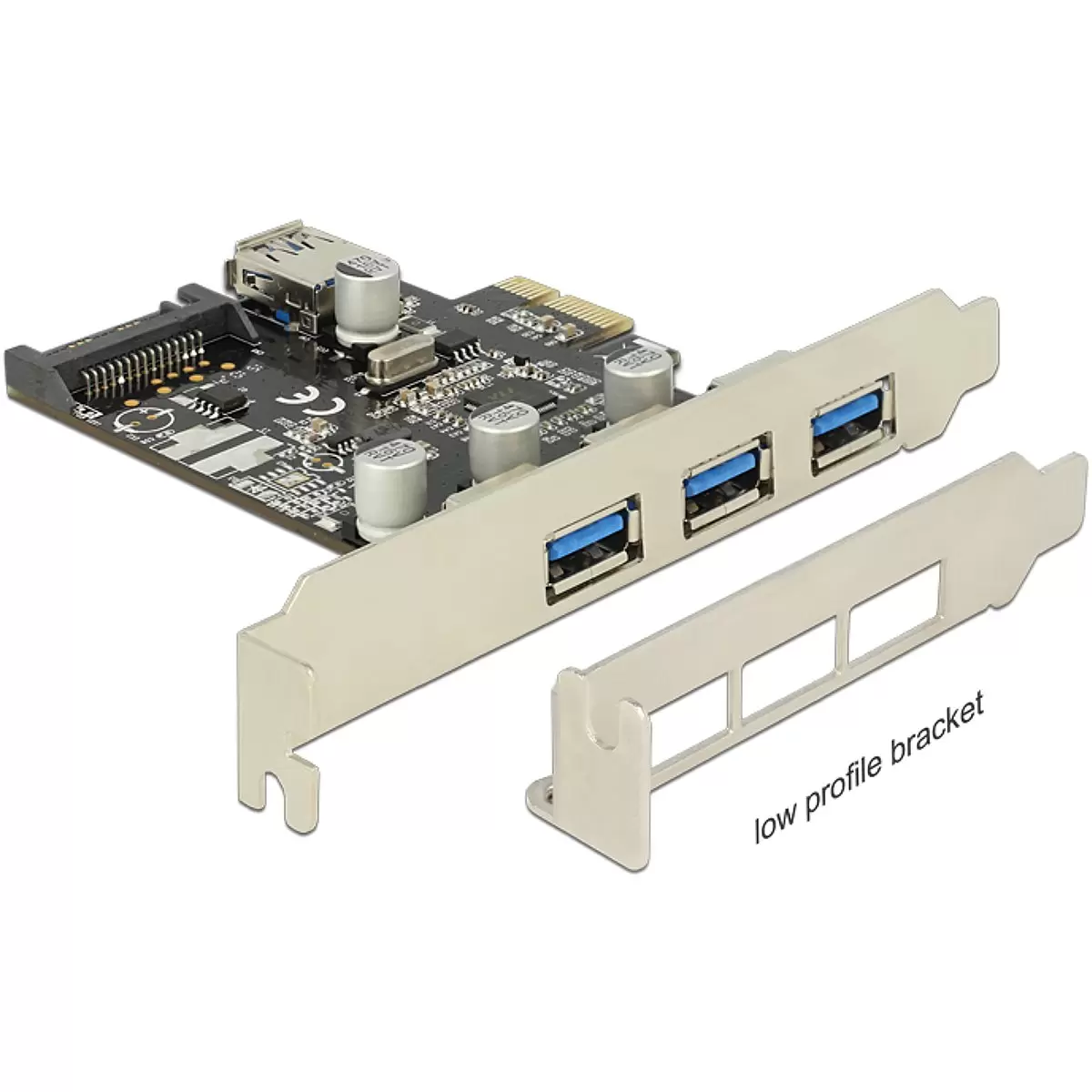 DELOCK PCIe USB 3.0 3x ext. + 1x int.