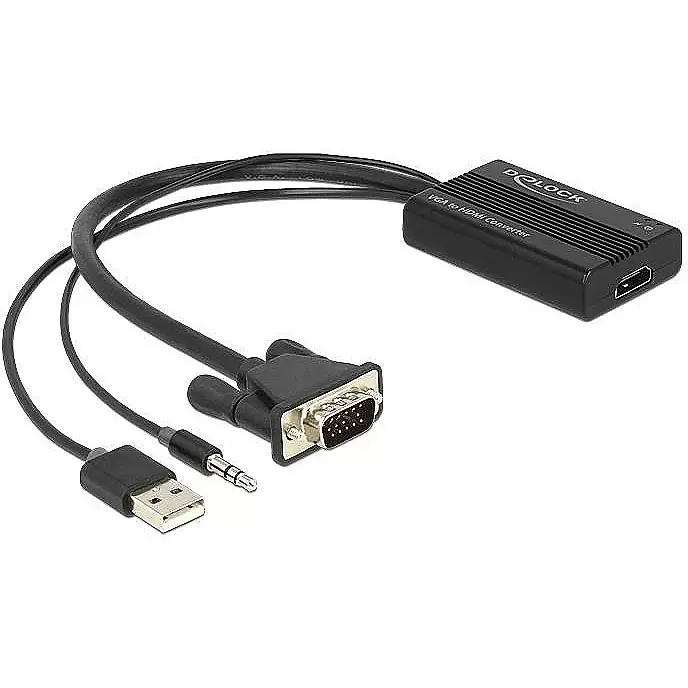 DELOCK VGA to HDMI Adapter with Audio