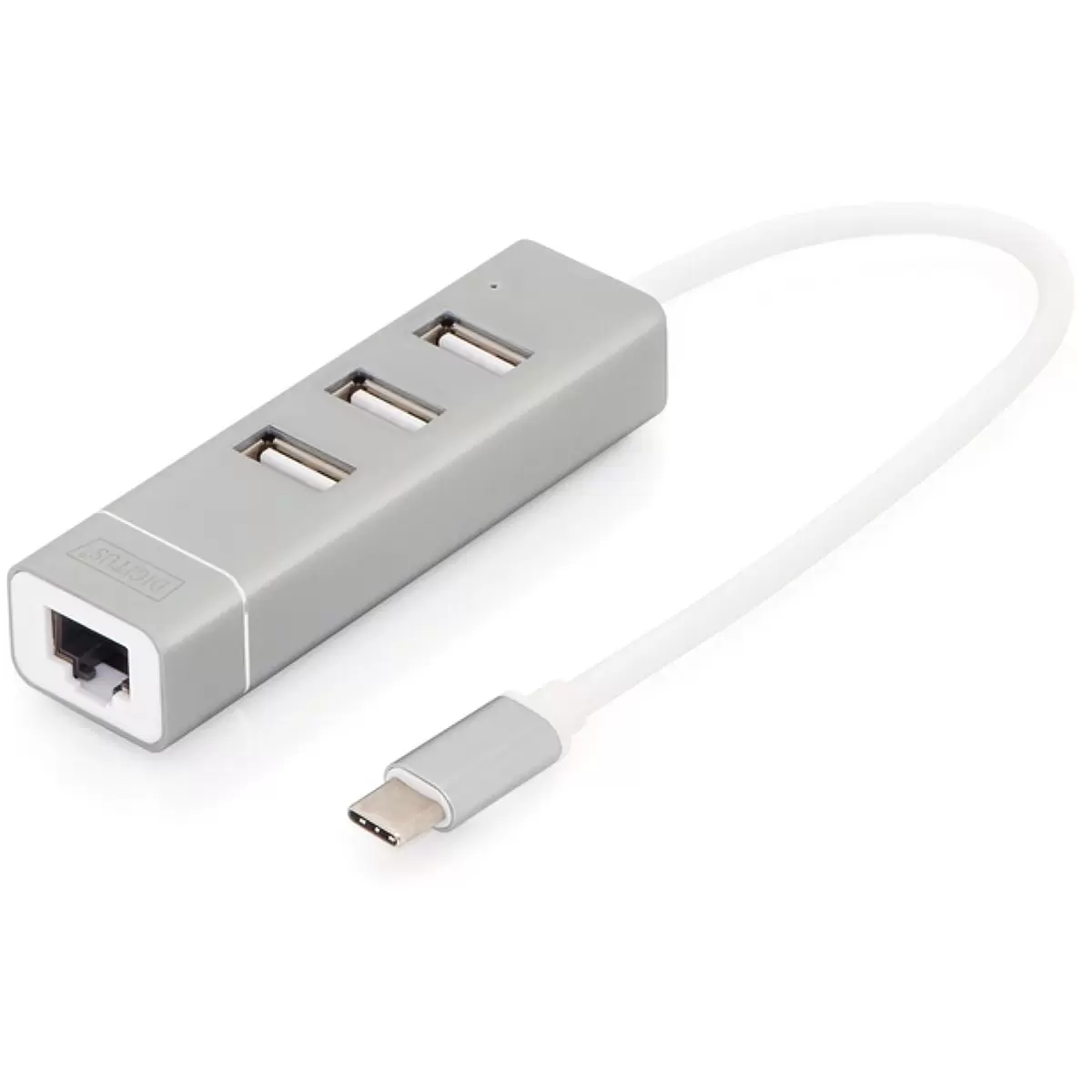 DIGITUS USB 2.0 3-port hub typ C + RJ45