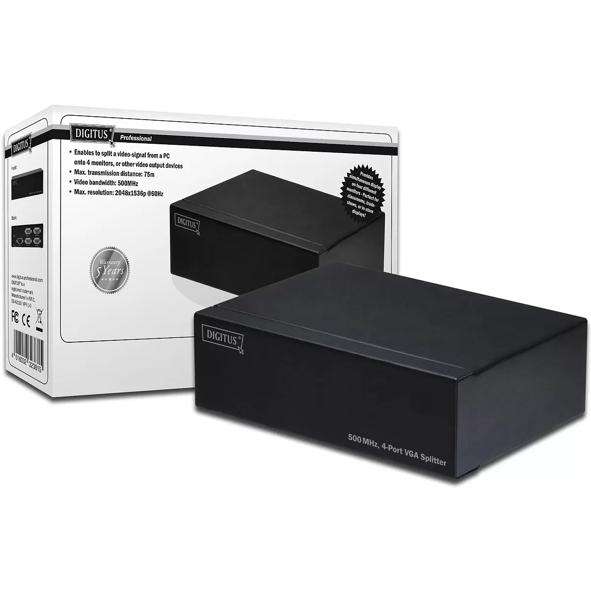 DIGITUS VGA splitter 4-Port 500MHz