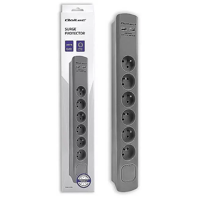 QOLTEC 50283 Surge protector 6 sockets