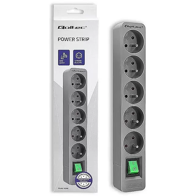 QOLTEC 50289 Power strip 5 sockets 1.8m