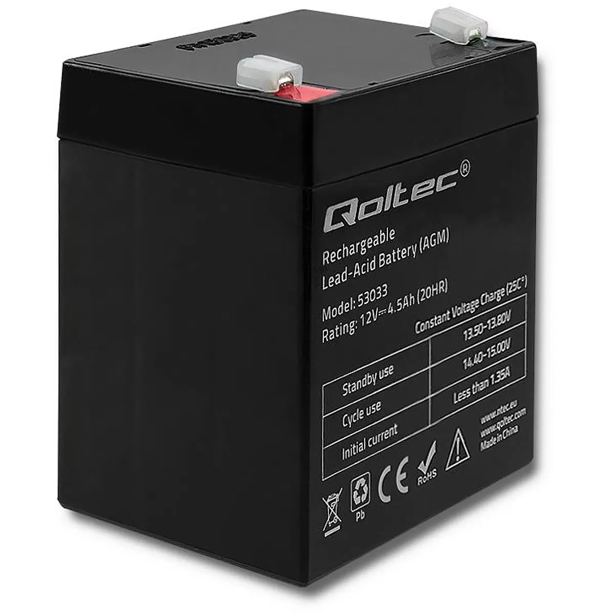 QOLTEC 53033 Battery AGM 12V 4.5Ah