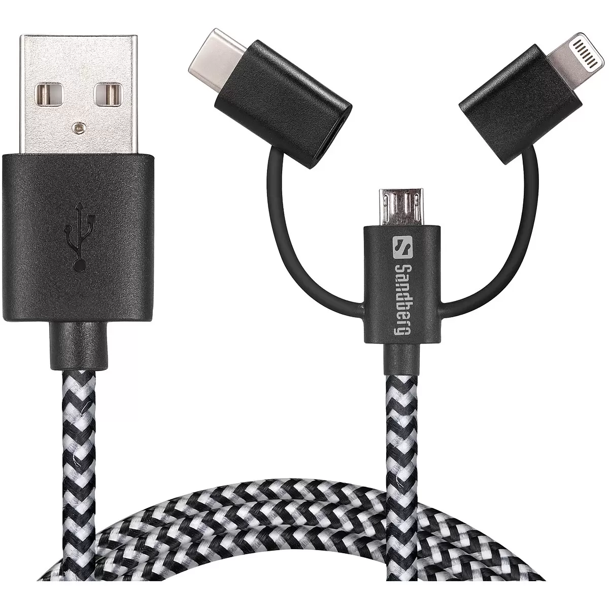 SANDBERG 3in1 Lightning+MicroUSB+USB-C