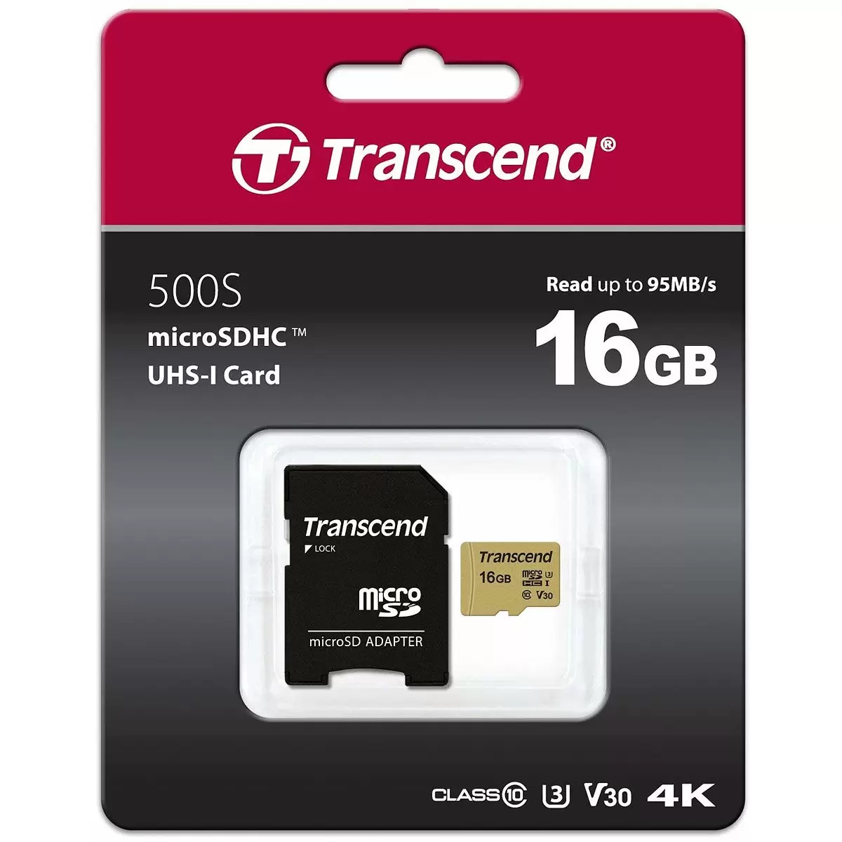 TRANSCEND 16GB UHS-I U1 microSD with
