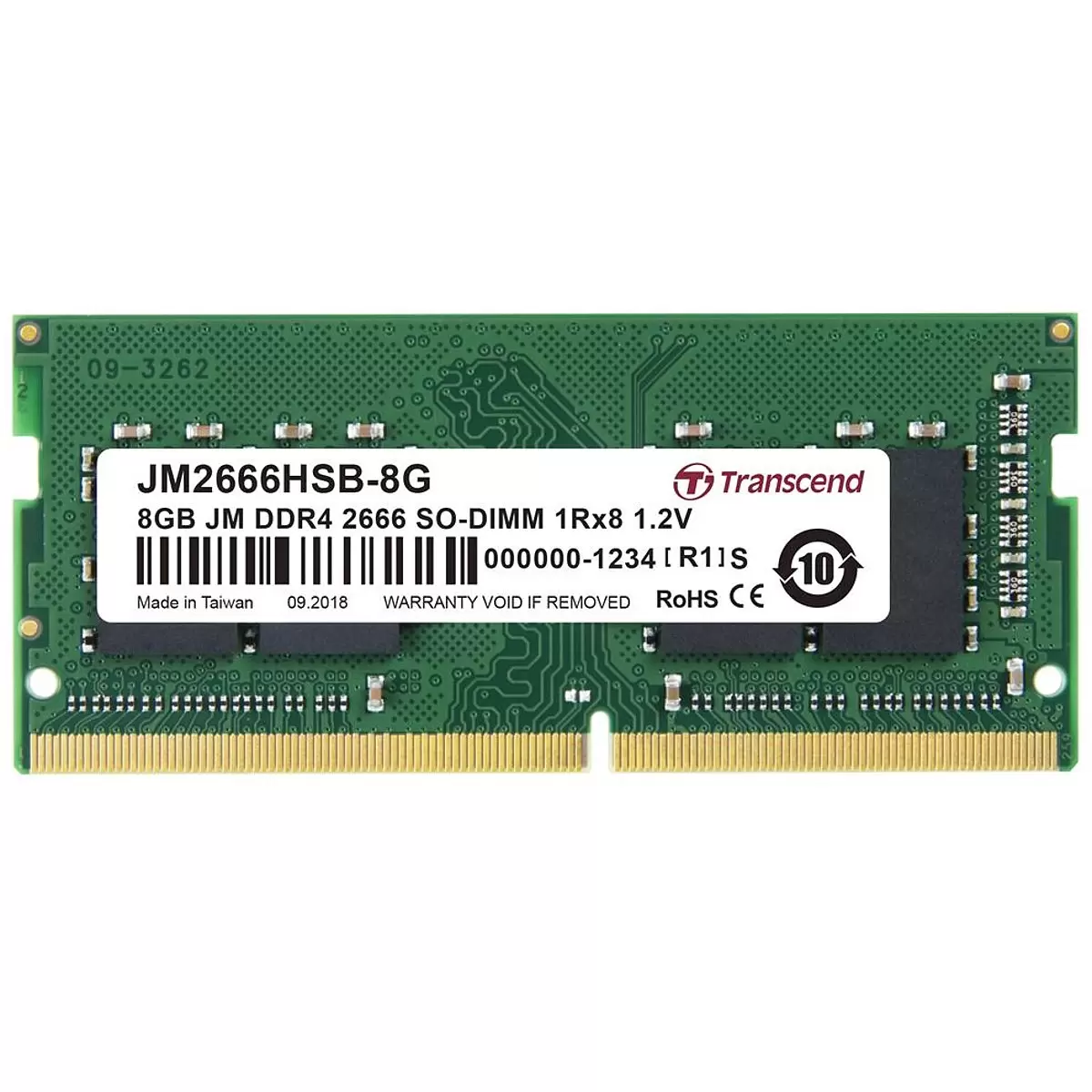 TRANSCEND 8GB JM DDR4 2666 SO-DIMM 1Rx8