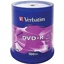 VERBATIM DVD+R 120 min.   4.7GB 16x 100-