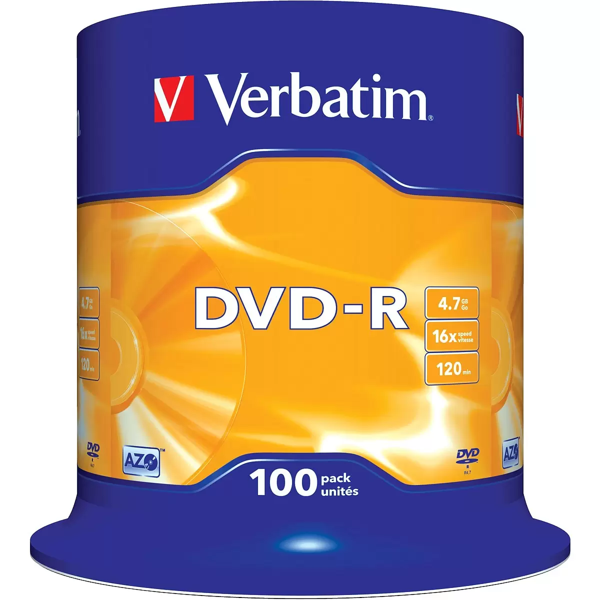 VERBATIM DVD-R 120min 4.7GB 16x100 pack