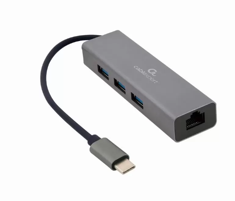 I O ADAPTER USB-C TO LAN RJ45 USB HUB A-CMU3-LAN-01 GEMBIRD