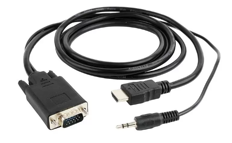 CABLE HDMI TO VGA  3 5MM 1 8M A-HDMI-VGA-03-6 GEMBIRD